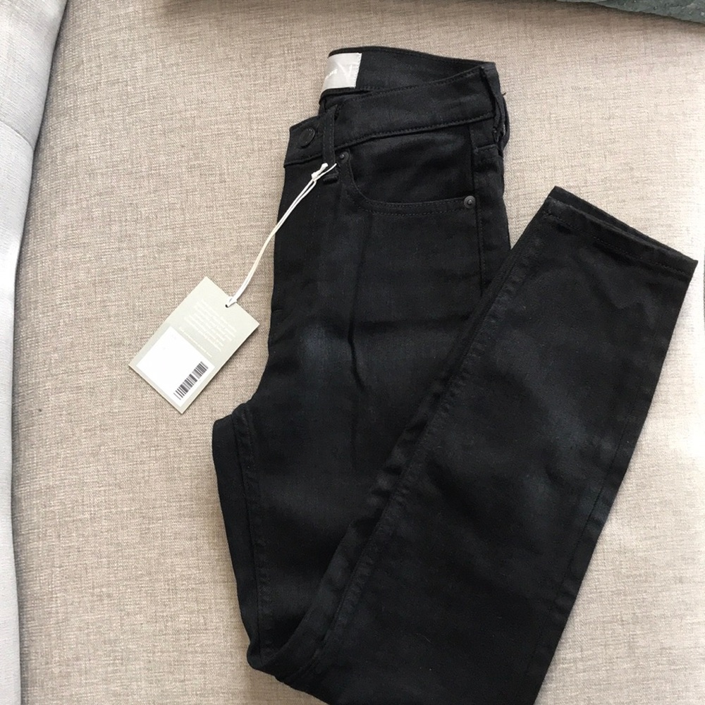 “NWT” Everlane High rise skinny ankle jean black